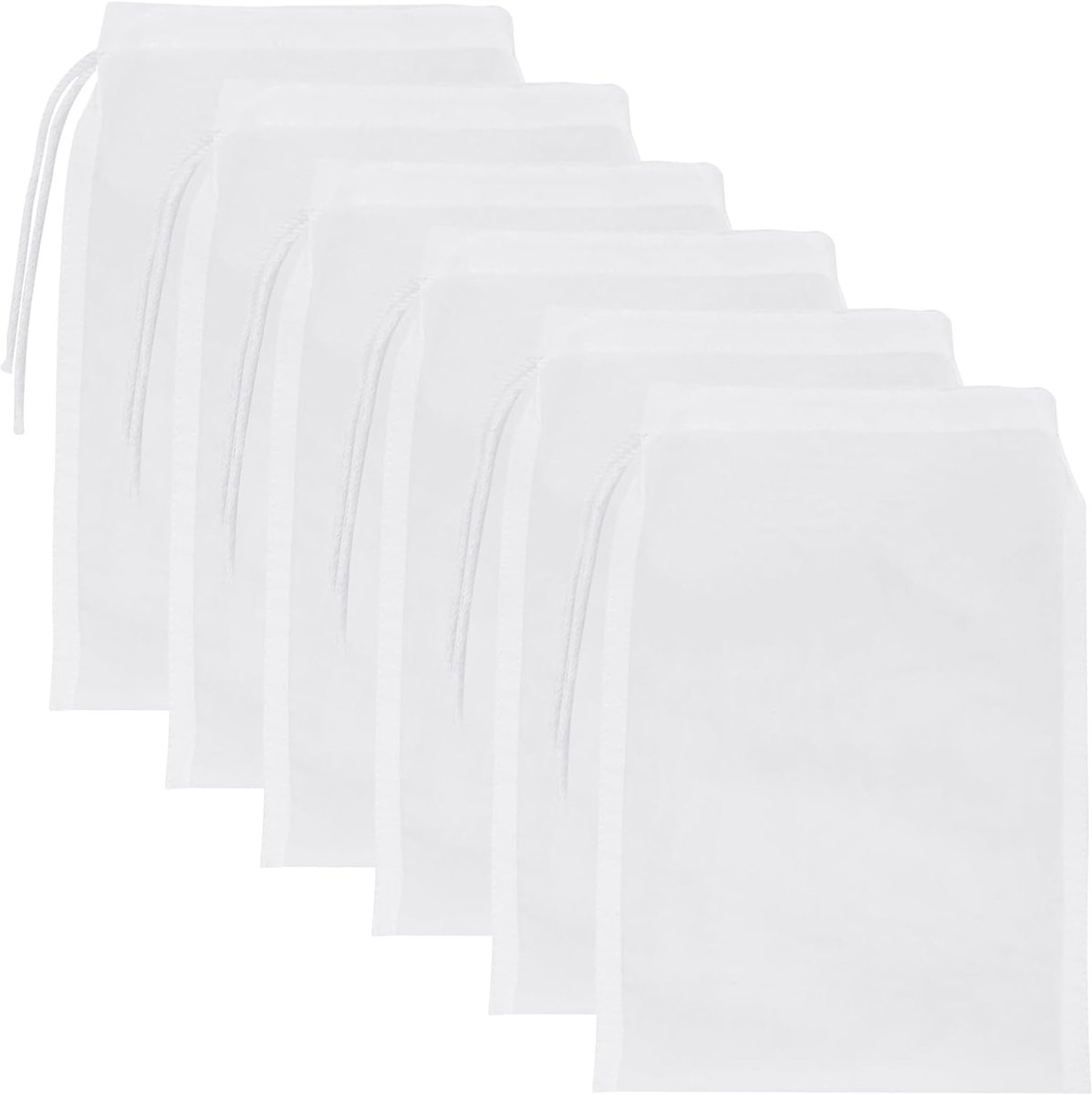 SnelShoppen - Pack van 6 filterzakken voor aquaria, 23 x 12,7 cm, hoogdoorlatend gaas, fijn gaas met plastic rits voor actieve koolgranulaat, geschikt