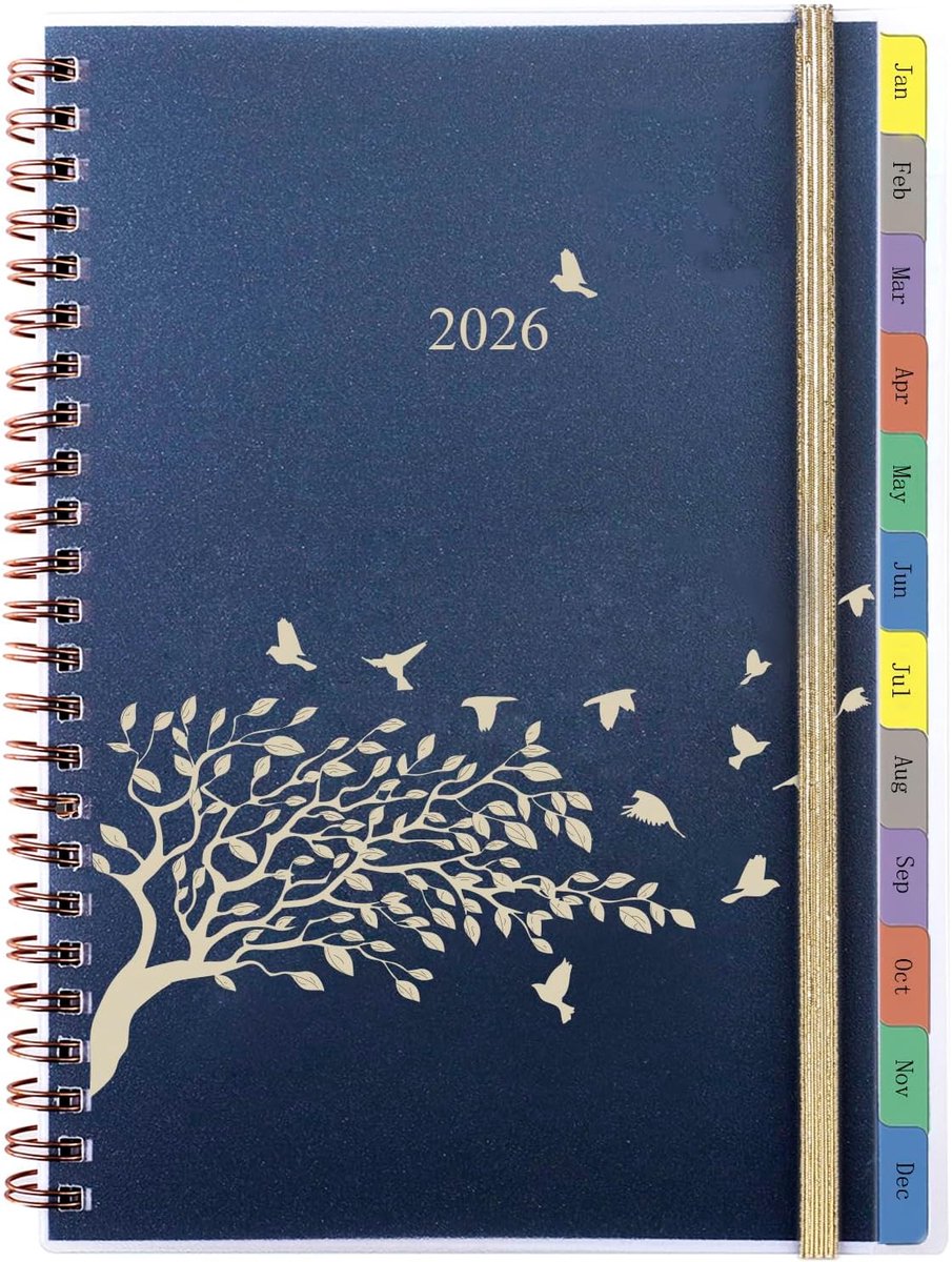 Agenda 2026 weekplanner A5 - spiraalbinding - organizer met maandtabbladen - ideaal voor school en kantoor - SnelShoppen