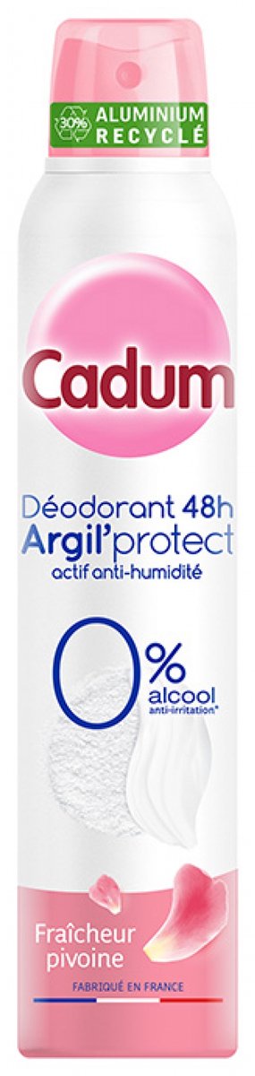 Cadum Argil'Protect 48H Deodorant Pioenroos Frisse Spray 200 ml
