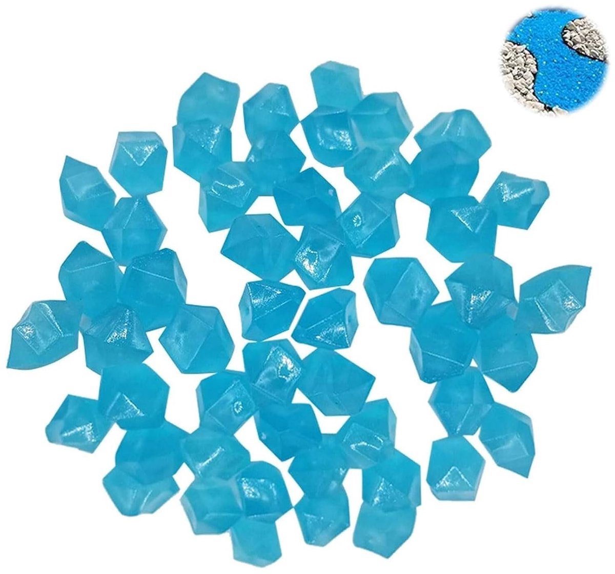 SnelShoppen - 200 Stuks Fluorescerende Luminous Pebbles, Donkerblauwe Resin Decoratie Steentjes voor Tuin, Aquarium en Feesten