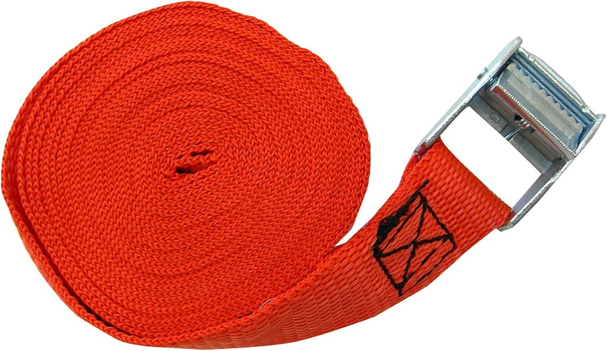 SnelShoppen - XL Lashing Strap 3.5m met Zelfsluitende Gesp, 25mm Breed, UV-bestendig en Breukvast, Voor Transport en Bevestigen van Lading, Maximaal 5