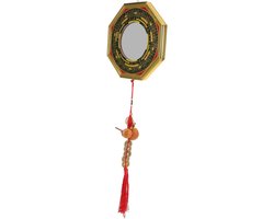 Chinese Trigram Spiegel - Bagua Wandhanger - Geluk Brengen - Exorcisme Decor - 53.5 x 19.5 x 1.5 cm - Veelkleurig
