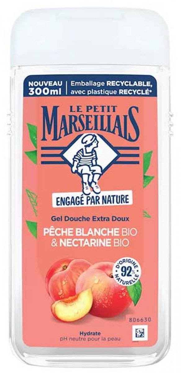 Le Petit Marseillais Extra Milde Douchegel Witte Perzik en Biologische Nectarine 250 ml