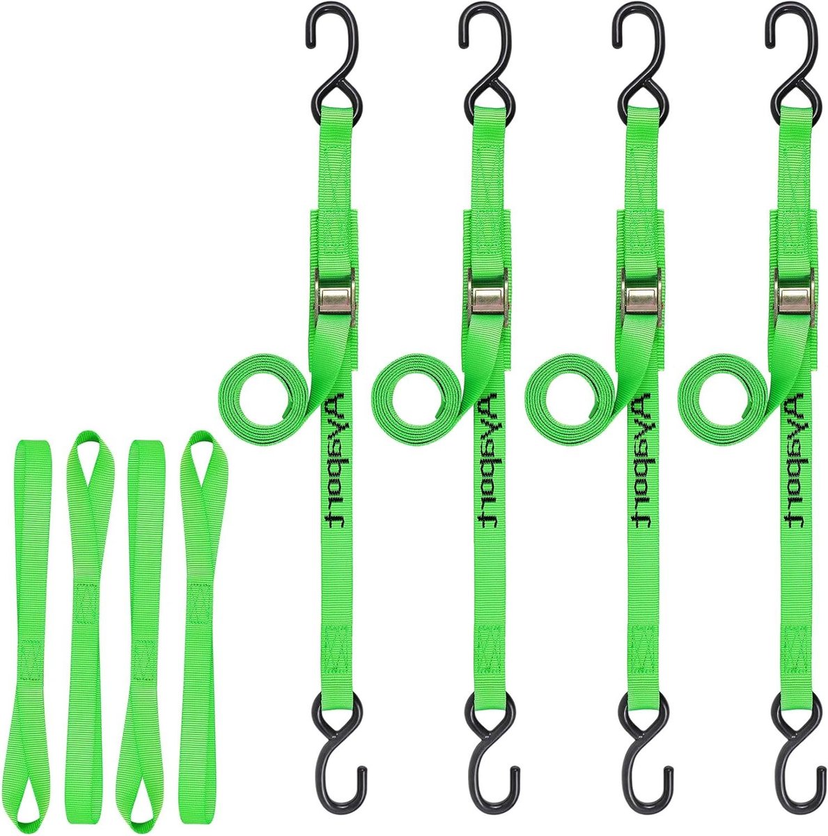 Spanbanden met Klemsluiting - Sjorbanden Bagagebanden - Bagage Vervoeren - Hoge Breekkracht - 183 cm - Groen