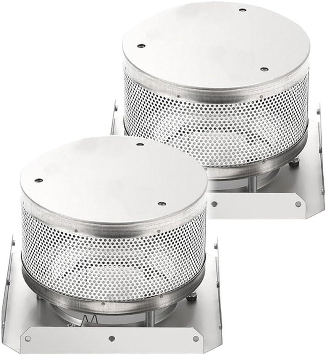 Terrasverwarmer Emitter Scherm - Brandend Net Basis - Buitenverwarming - 304 Roestvrij Staal - Diameter 18cm - Zilver
