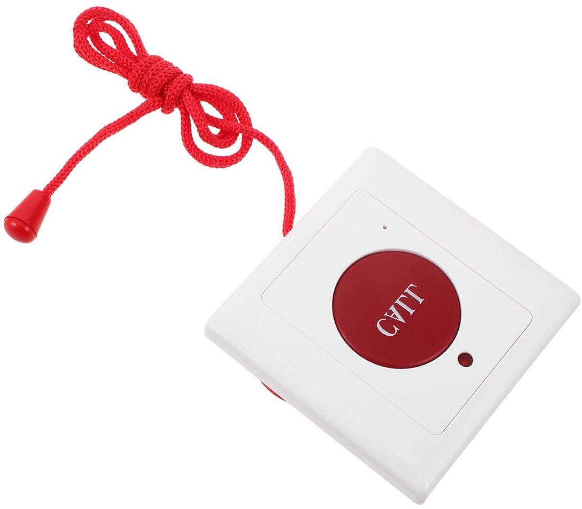 Noodknop Ouderenalarm - Alarmknop Senioren - Hulp Inroepen - Trekkoord Ontwerp - 8.5 x 8.5 cm - Wit