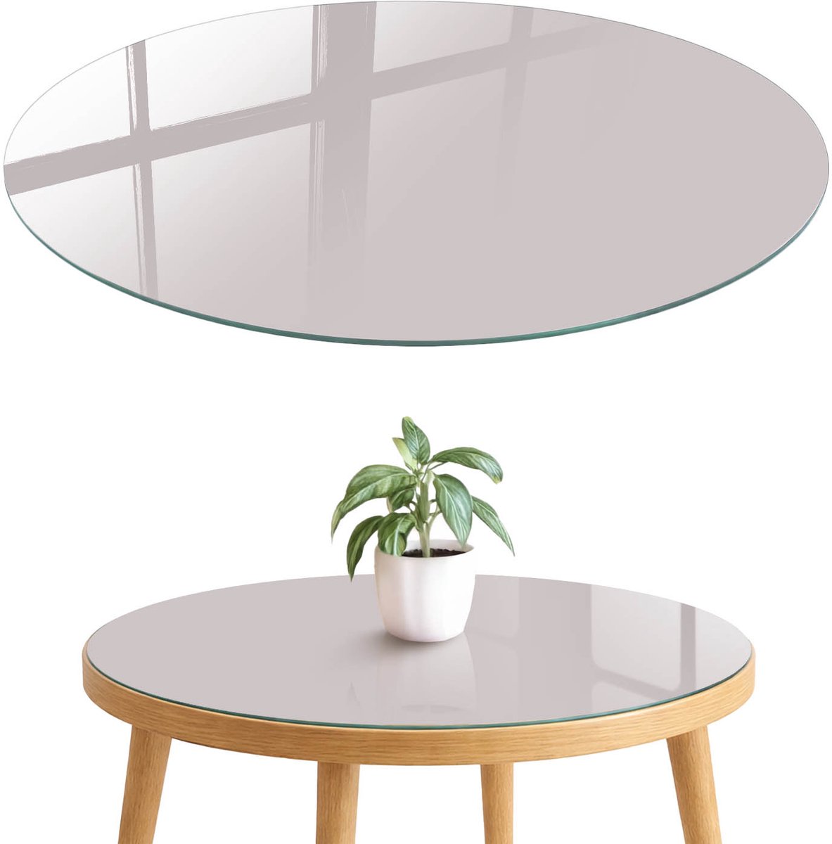 ArtPrintCave Asgrijs Glazen Tafelblad fi70 cm - Tafelblad Rond - Roze Keukentafel - Achtergronden en patronen Bureaublad