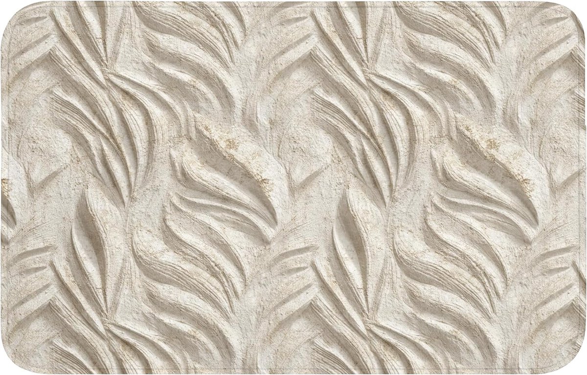 Badmat Rechthoekig 80x50 cm Badkamer Accessoires Bath Mat Anti Slip Wc Memory Foam Wasbaar Zacht Bathroom Toilet Mats Washable Textuur - Reliëf - Beige