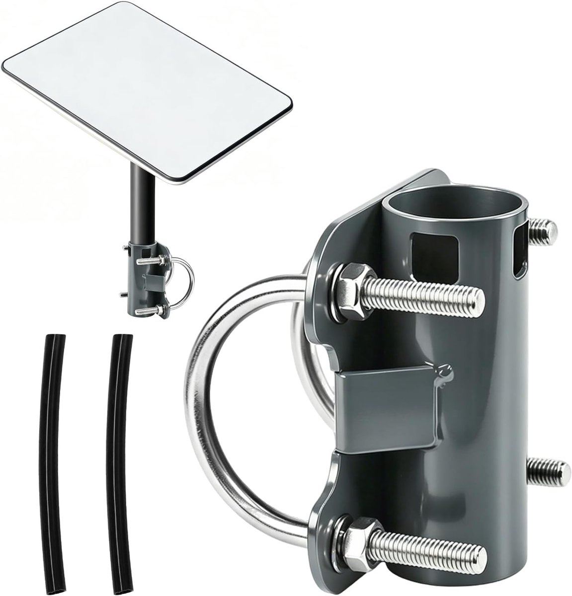Mastklem voor Starlink, verstelbare U-beugel, buishouder | Voor 30-50 mm antennemast, zware satellietschaal, wand/dak/camper montageset