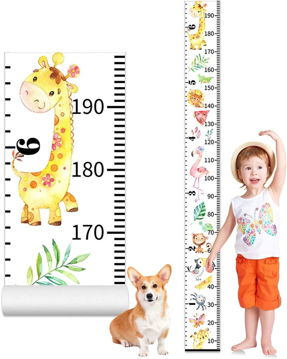 kindergroeimeter wandbehang 20×200 cm decoratief | Oprolbare kindergroeimeter wandbehang 20×200 cm decoratief