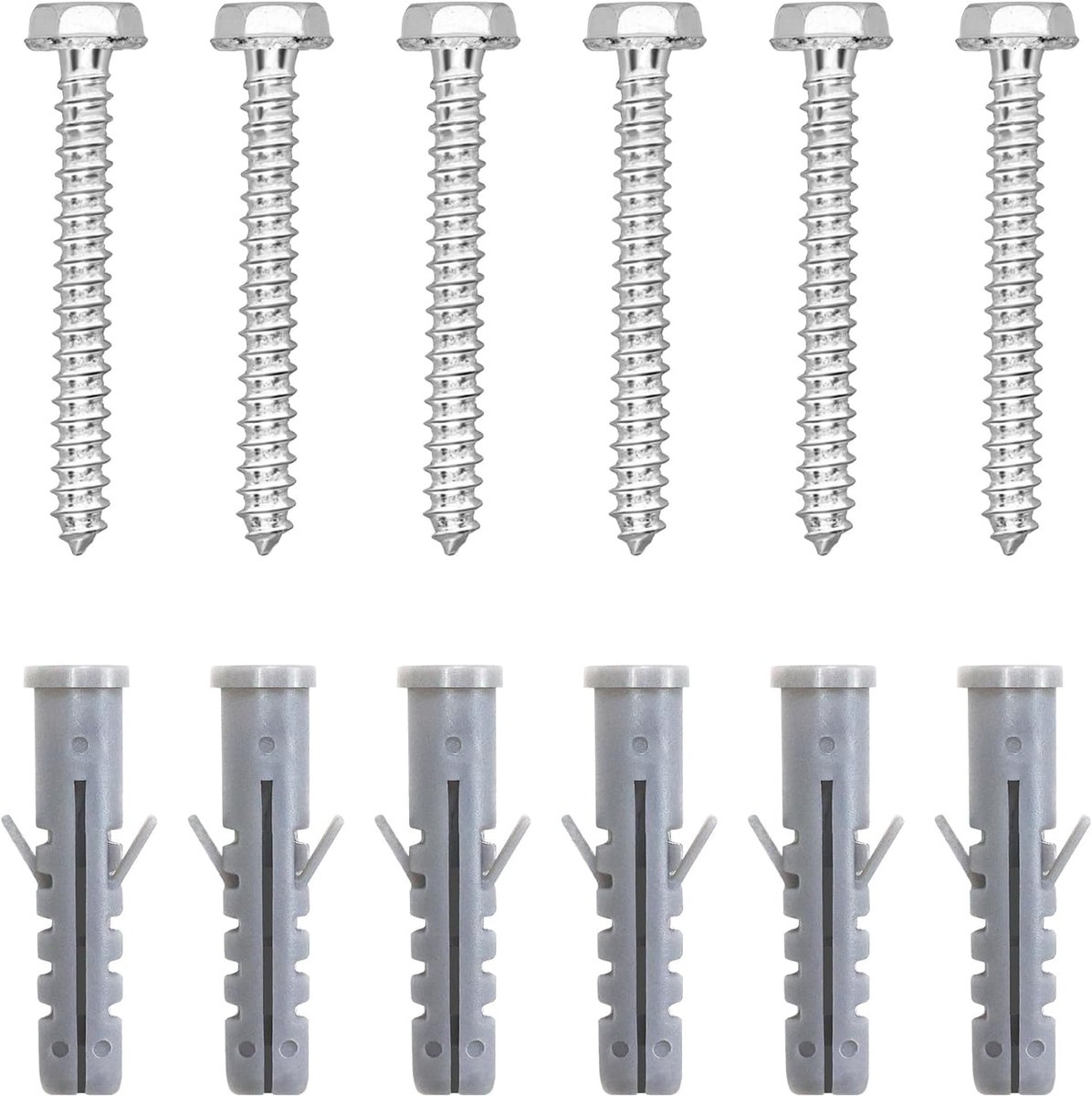 Schroevenset en pluggen voor tv-wandhouder, inclusief M6 x 60 mm zeskantige schroeven en pluggen, accessoires voor tv-houder, EV034