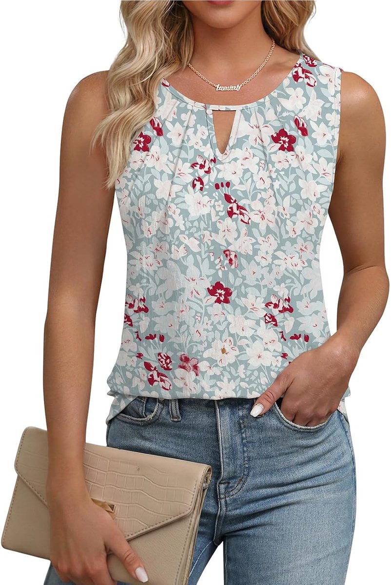 Tanktop Dames Zonder Mouwen Blouse Top Dames Basic Cami Zomer V-hals Tops Blouseshirt Vest