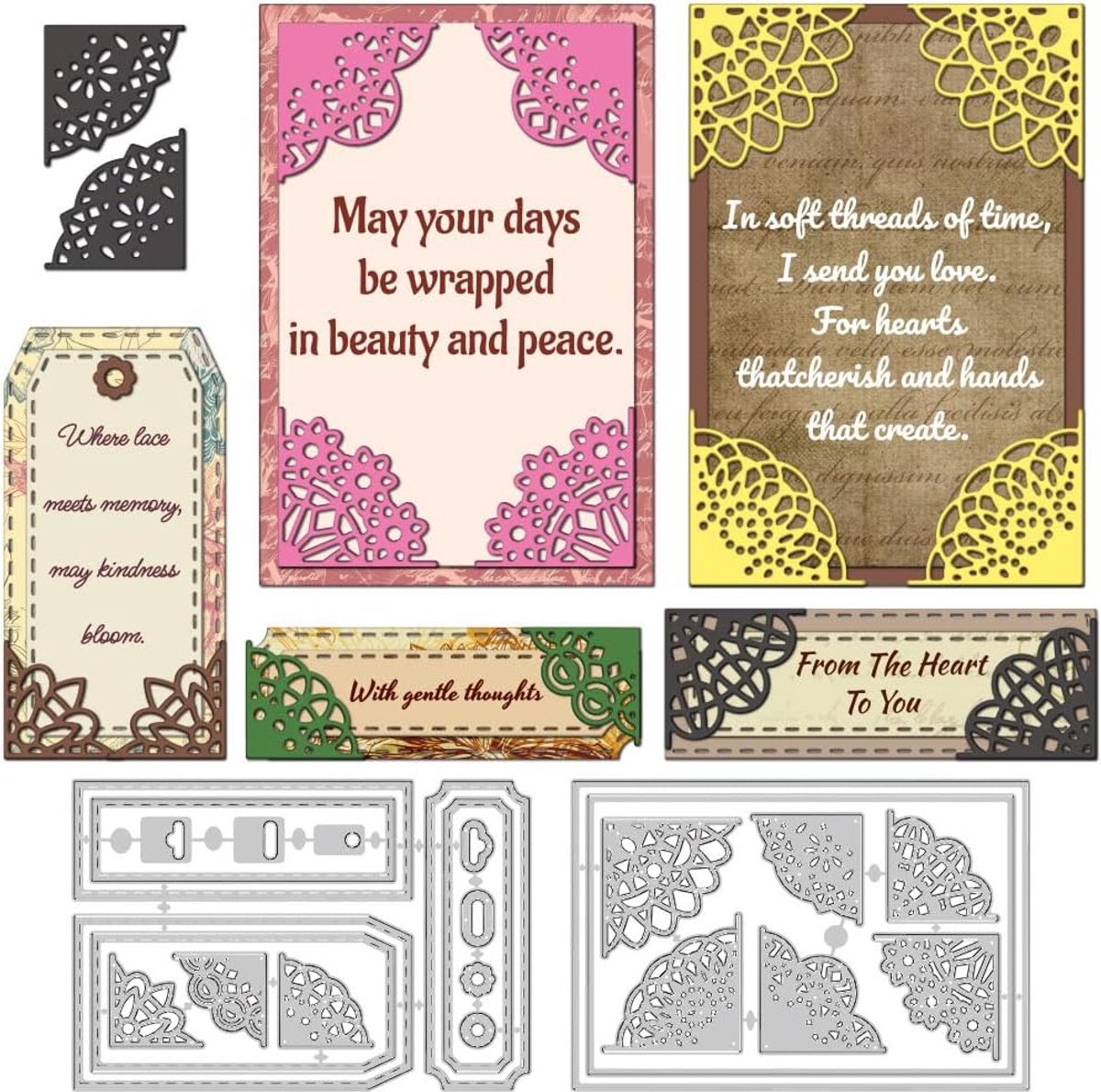 stansvormen, labelkaarten, stansvorm, sjabloon van koolstofstaal, stansvormen voor kaarten, scrapbooking, embossjablonen voor wenskaarten, albums en uitnodigingen