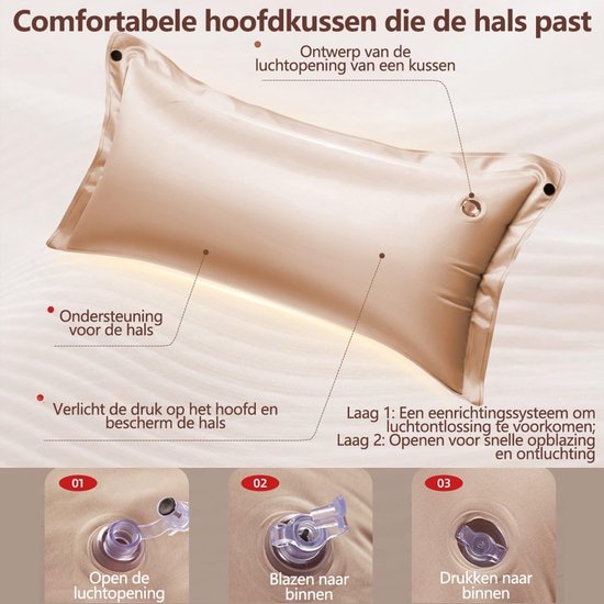 Zelfopblazende Slaapmat Enkel, Campingmat Kaki - Isolerende, Opvouwbaar, voor Outdoor — afbeelding 4