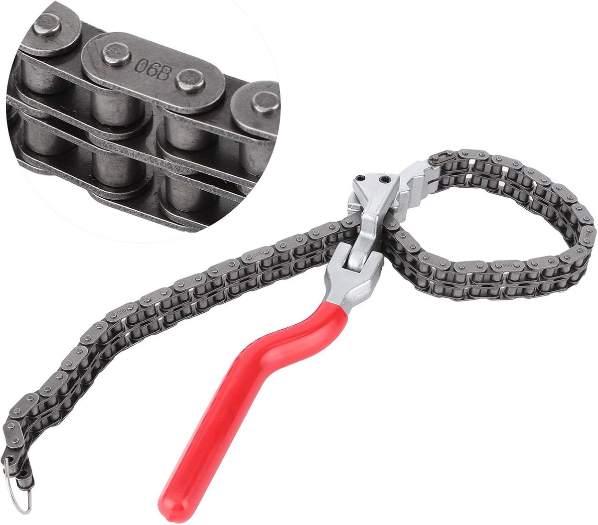 Oliefiltersleutel 13,8 inch (33,8 cm) met duplexketting – stabiel oliefiltergereedschap met lange handgreep voor veilige filterwisseling