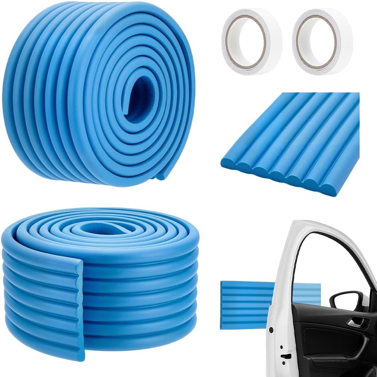 4,1 m randbescherming, 7,4 x 0,65 cm, hoekbescherming, tafelrandbescherming, hoekbescherming, plakbanden voor scherpe randen, tafel, bureau, meubels, koningsblauw