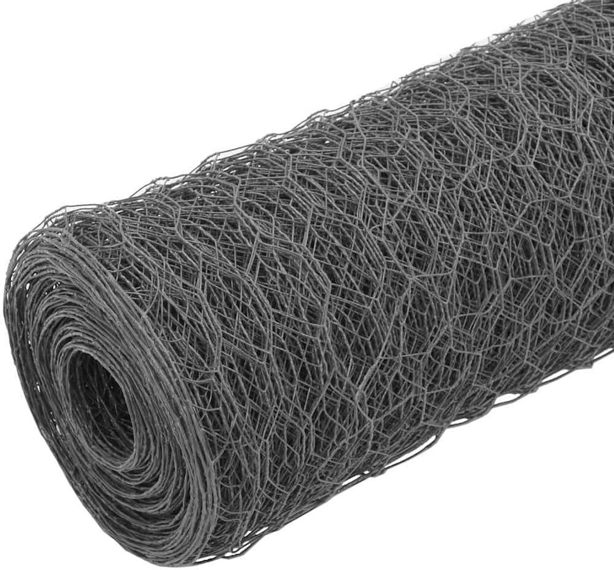 staal met pvc-coating, 25 x 1,2 m, grijs, draadgaas voor volières en omheiningen voor kleine dieren, robuust en weerbestendig