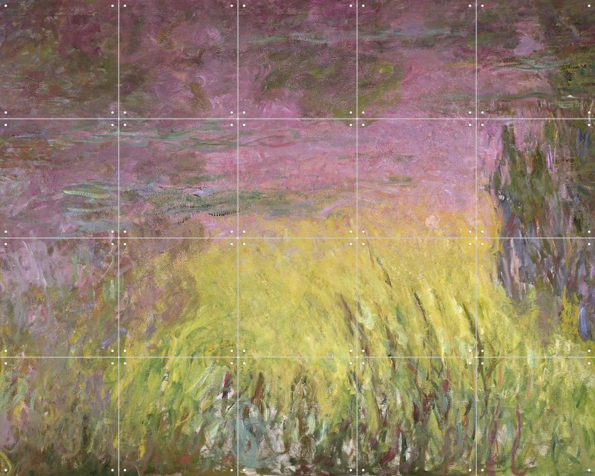 IXXI Waterlilies: Sunset - Detail, Claude Monet & Bridgeman Images - 100 x 80 cm - Gratis ophangtool - Grote wanddecoratie en posters - Olieverf