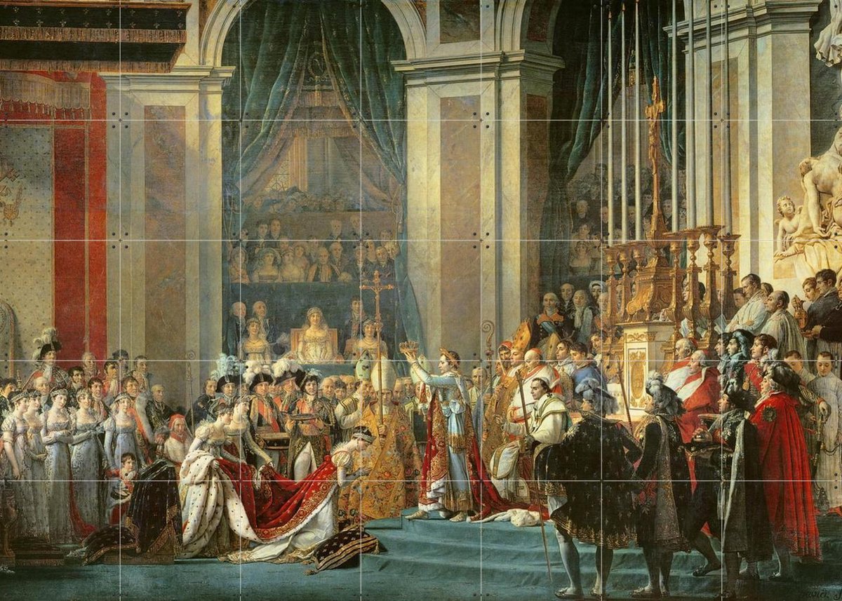 IXXI The Coronation of Napoleon, Jacques-Louis David & Bridgeman Images - 140 x 100 cm - Gratis ophangtool - Grote wanddecoratie en posters -