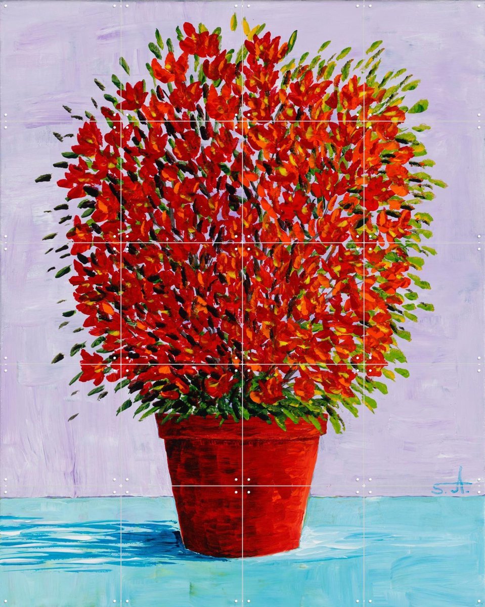 IXXI Bush, Zurab Dariali - 80 x 100 cm - Gratis ophangtool - Grote wanddecoratie en posters - Impressionisme, Kwaststreken, Eetkamer, Trap, Woonkamer