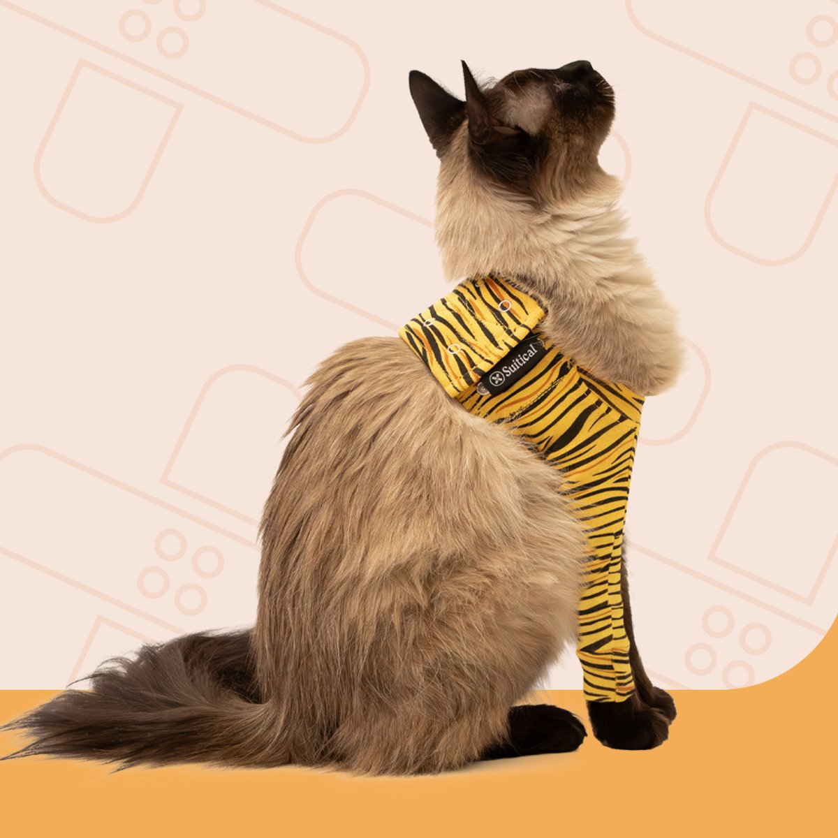 Suitical Enkele Herstel Mouw Kat Tijger Print S