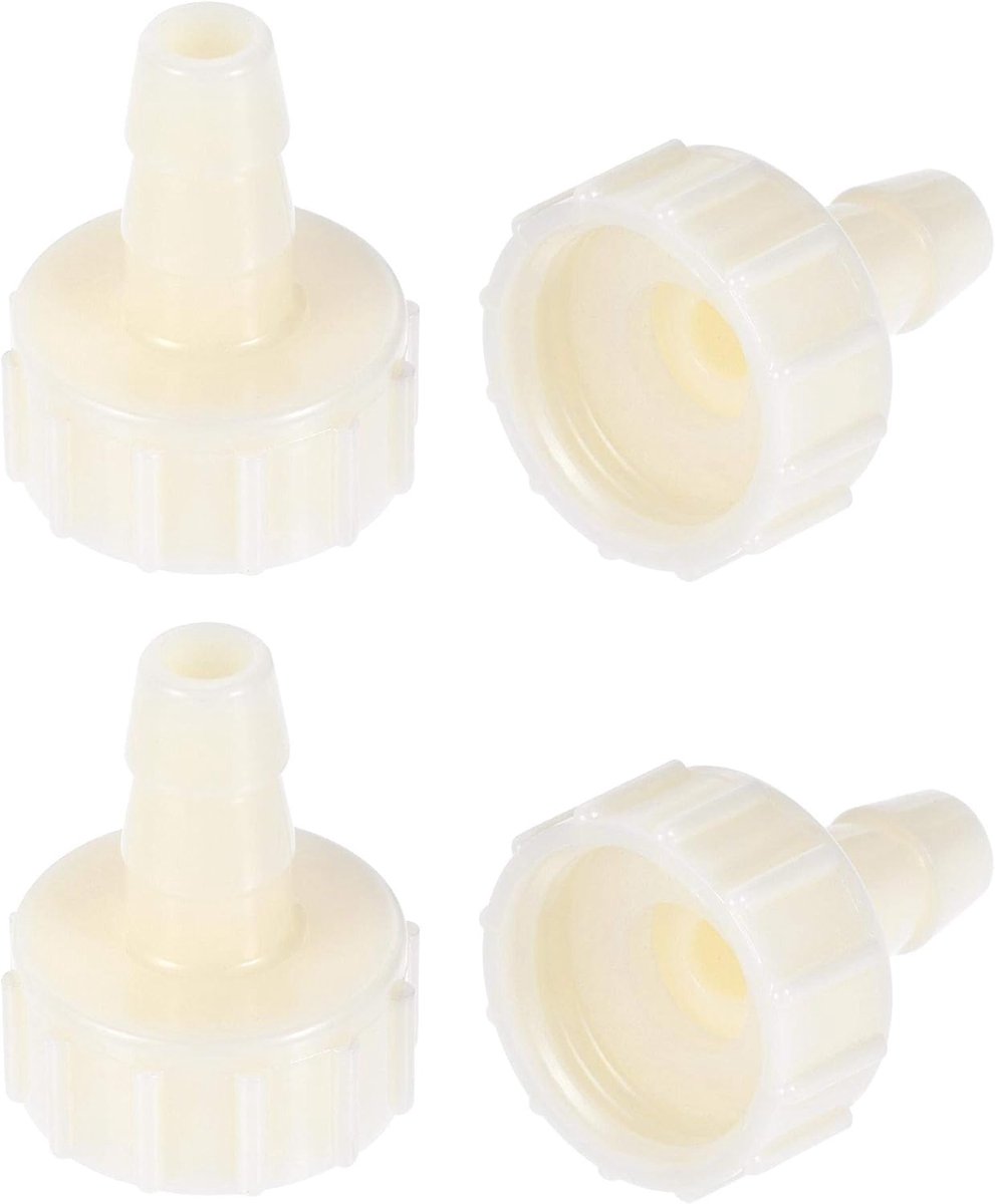 sourcing map 4 stk. ABS slangaansluiting buisadapter wit 8 mm stang x G1/2 binnendraad