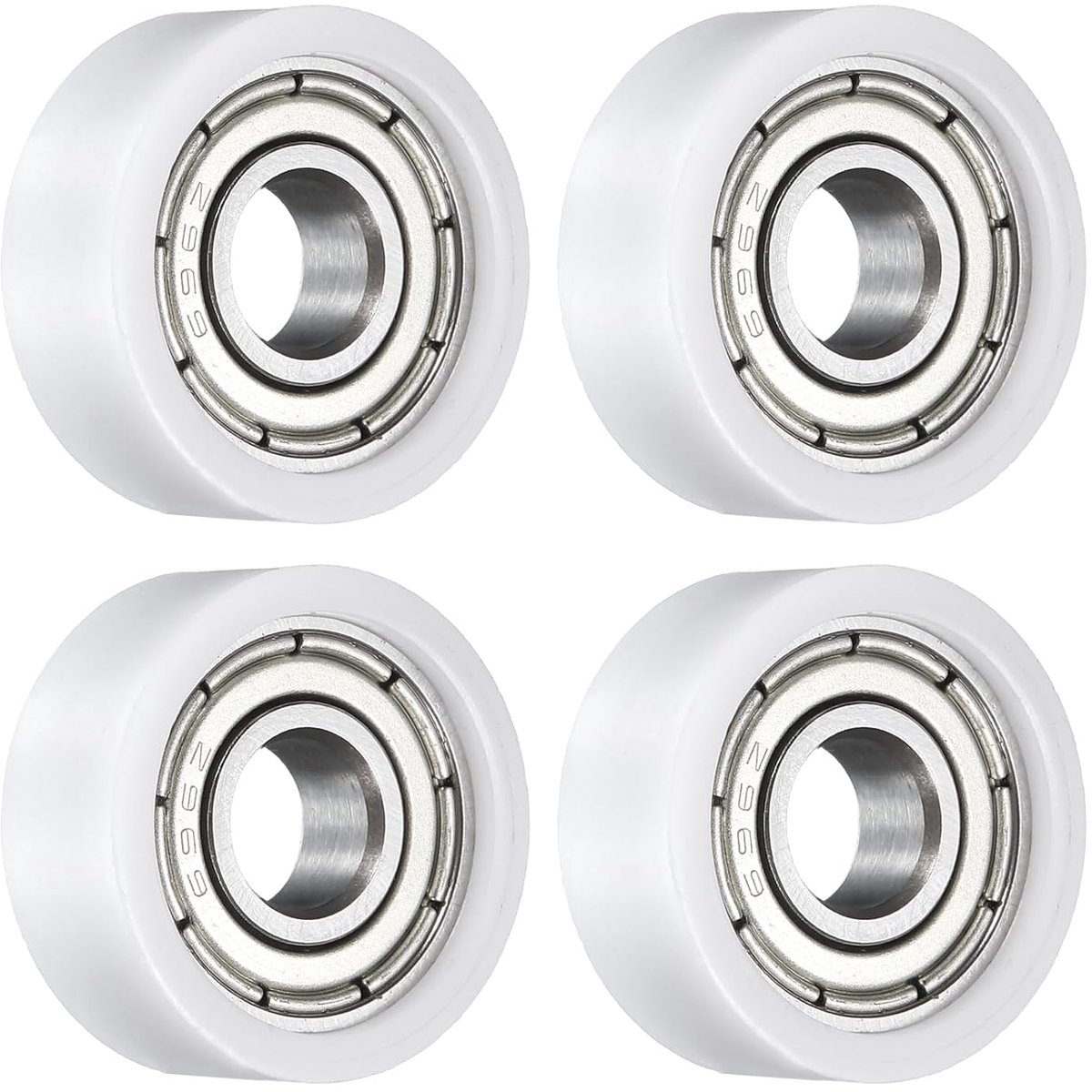 4 stuks wielen katrol lager katrol 6 x 18 x 7 mm transportwiel platte riemschijf met 696ZZ lager voor meubelbeslag accessoires (wit)