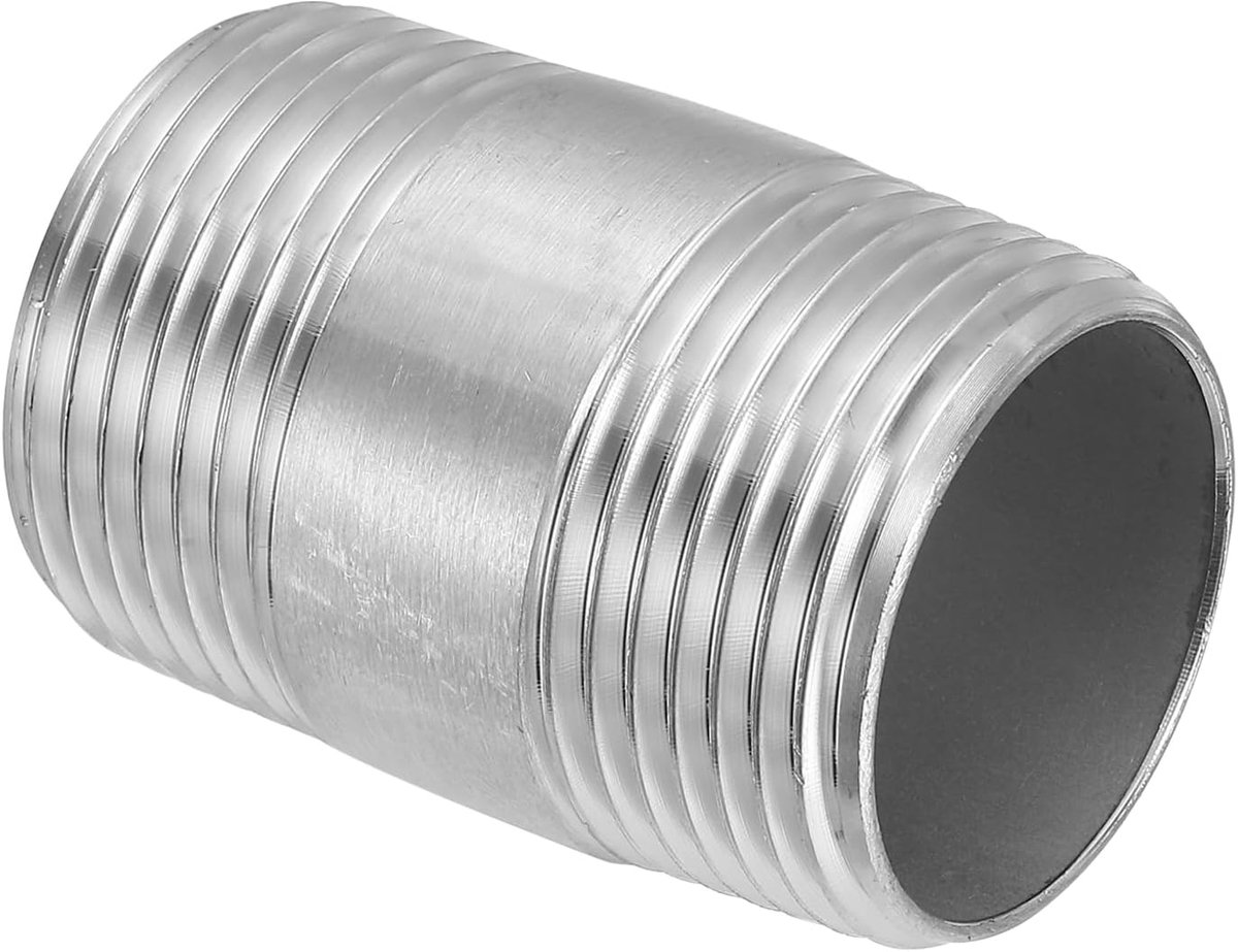 304 Roestvrij Staal Pijp Montage G1" x G1" Mannelijke Draad, 2inch/50mm Lengte Gegoten Pijp Koppeling Fitting Connector