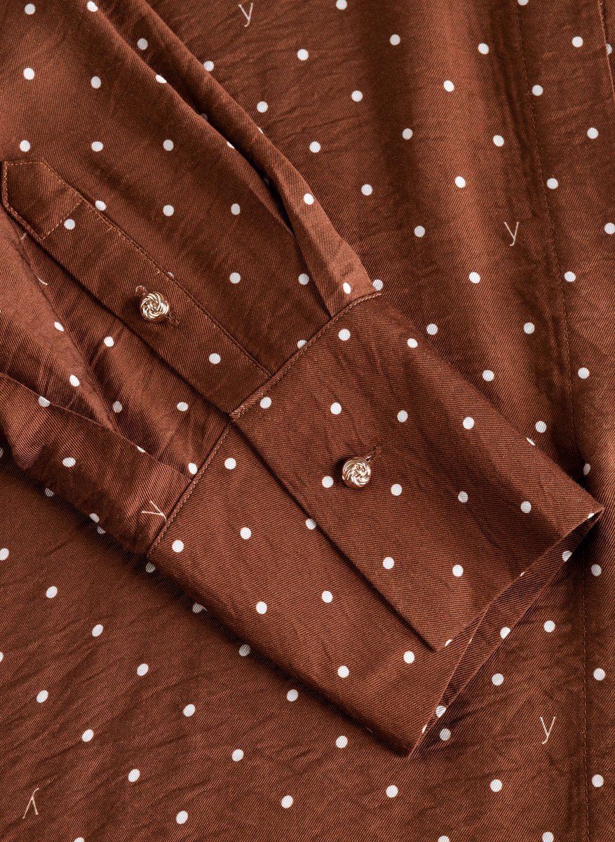 YEST Samira Tops - Mocca Brown/Off Whit - maat 42