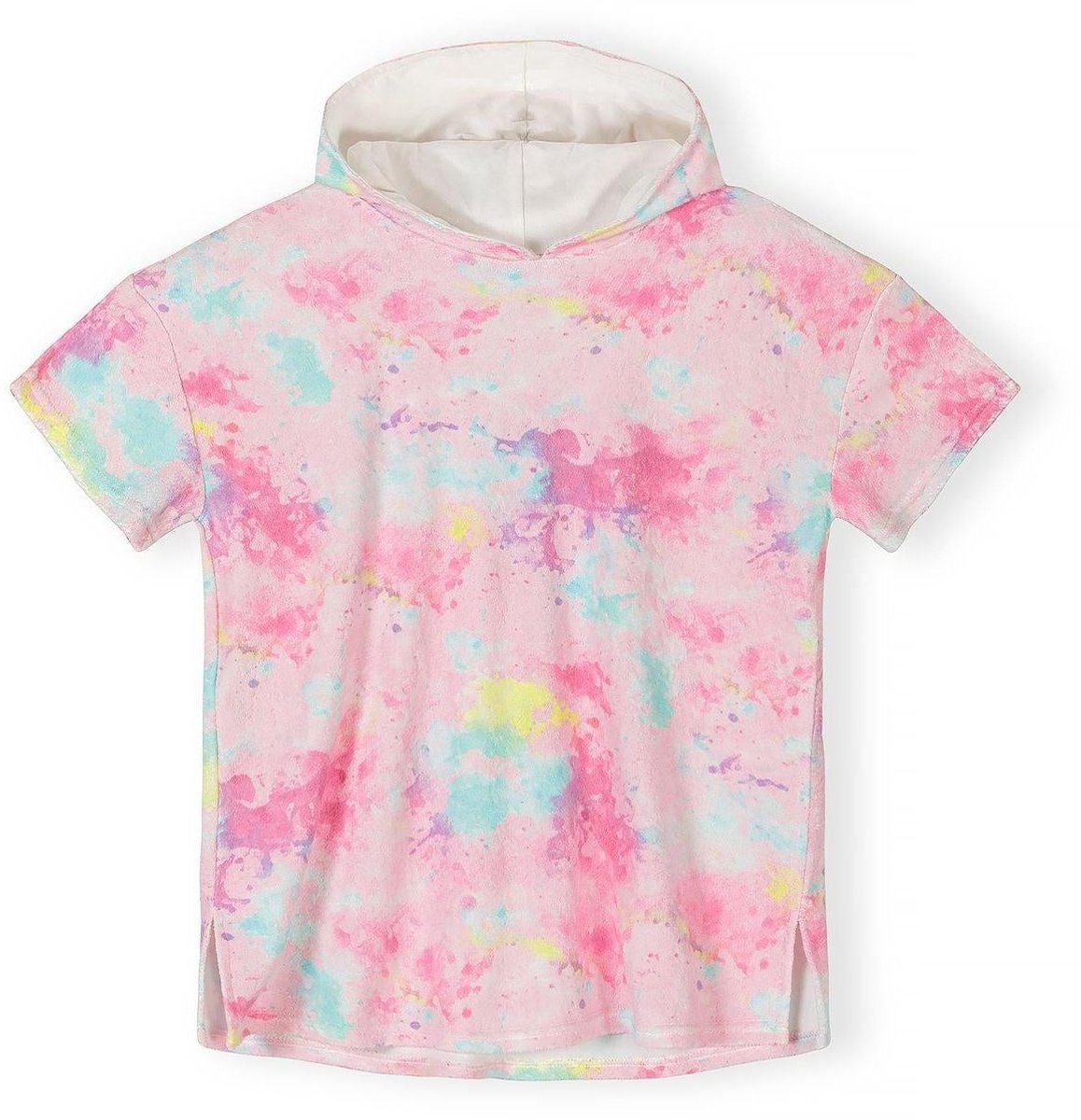 Minoti Tie-dye Badponcho meisjes met capuchon - strandjurkje