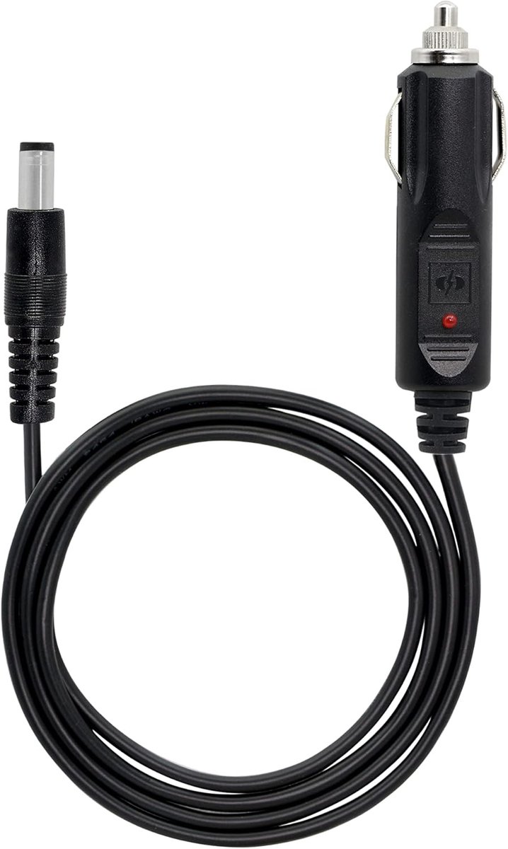 12 V DC autolader auto-voeding 18AWG kabel, DC 5,5 mm x 2,5 mm naar sigarettenaansteker in de auto, mannelijke stekker, sigarettenaanstekerkabel voor camera, cameratoezicht, autokoelkast (3
