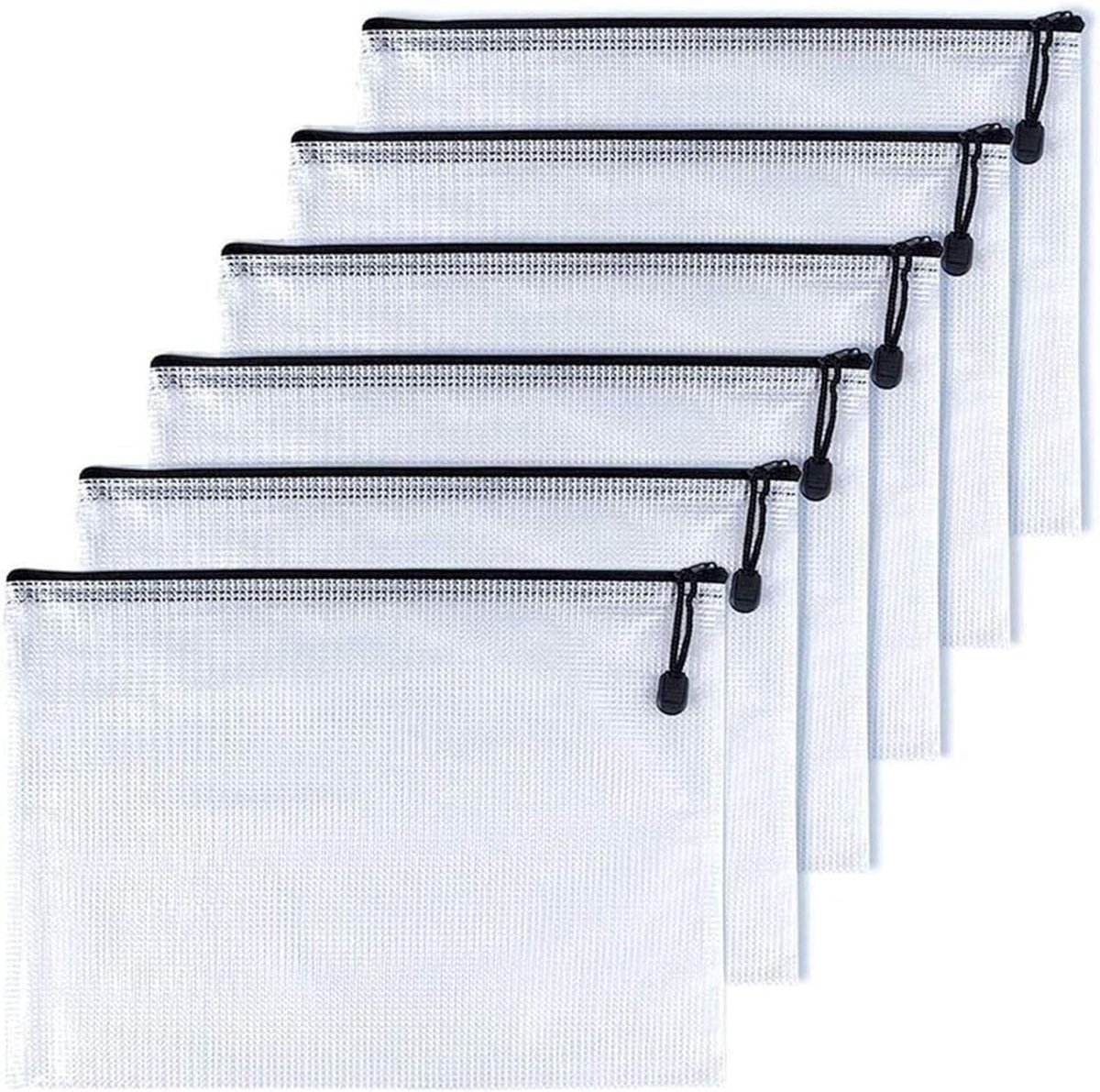 scheurbestendige plastic rits pen bestand document mappen zakken reistassen6-stukszwart