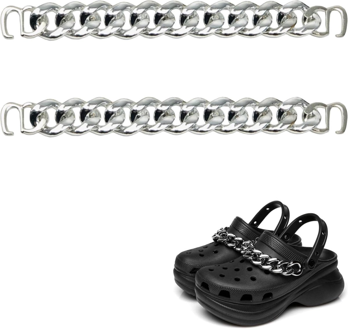 2 Pcs Zilveren Kinderfeestje Armbanden en Charme Klompen DIY Decoratie (Plastic Hanger Band)