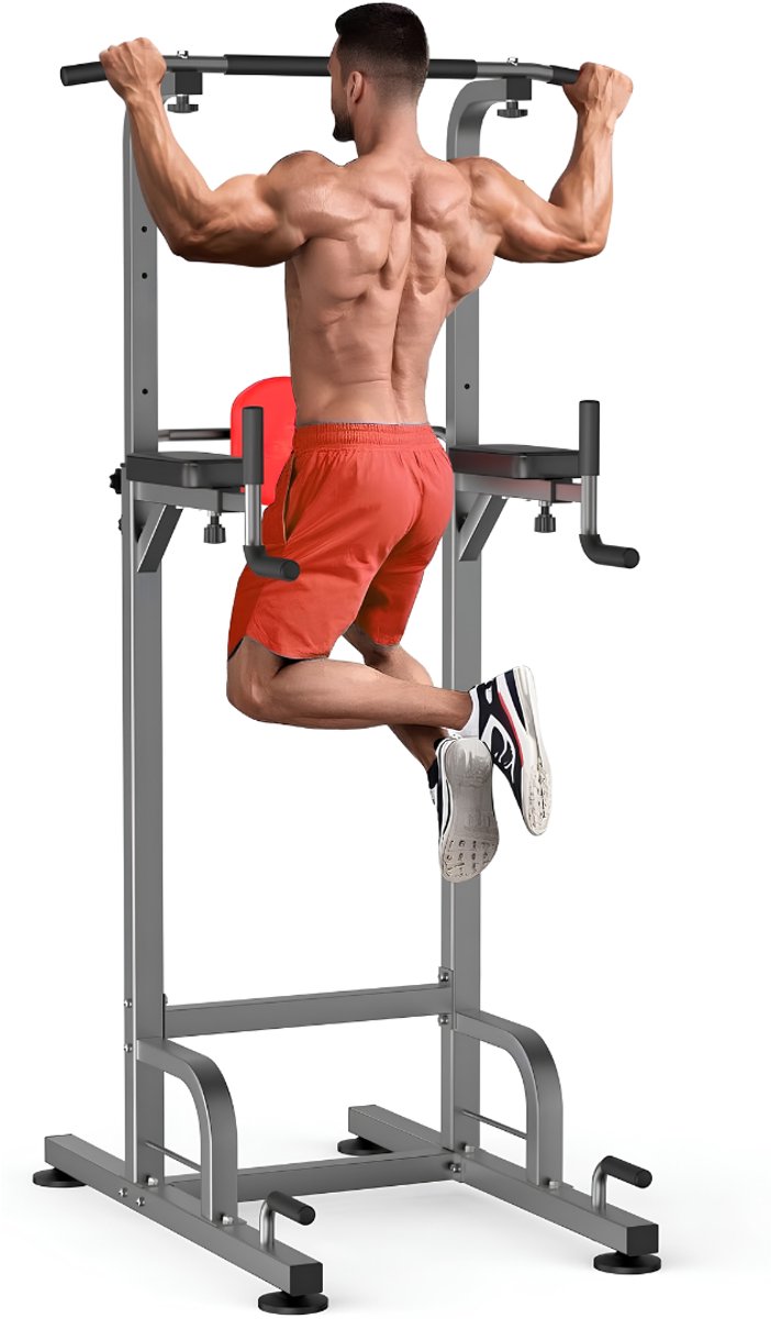 LNMsolutions® Pull Up Station - Squatrek - Power Tower - Grijs - 67cm x 87cm x 219cm