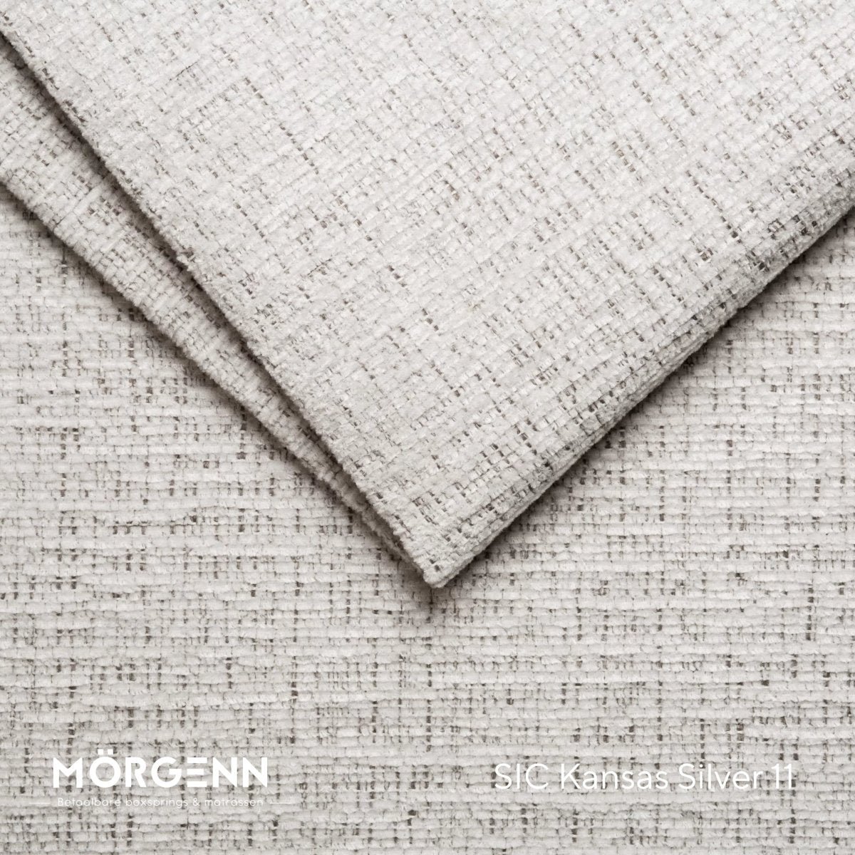 Mörgenn SIC Kansas Stofstaal - Chenille Stof voor Boxspring en Bed - Silver 11