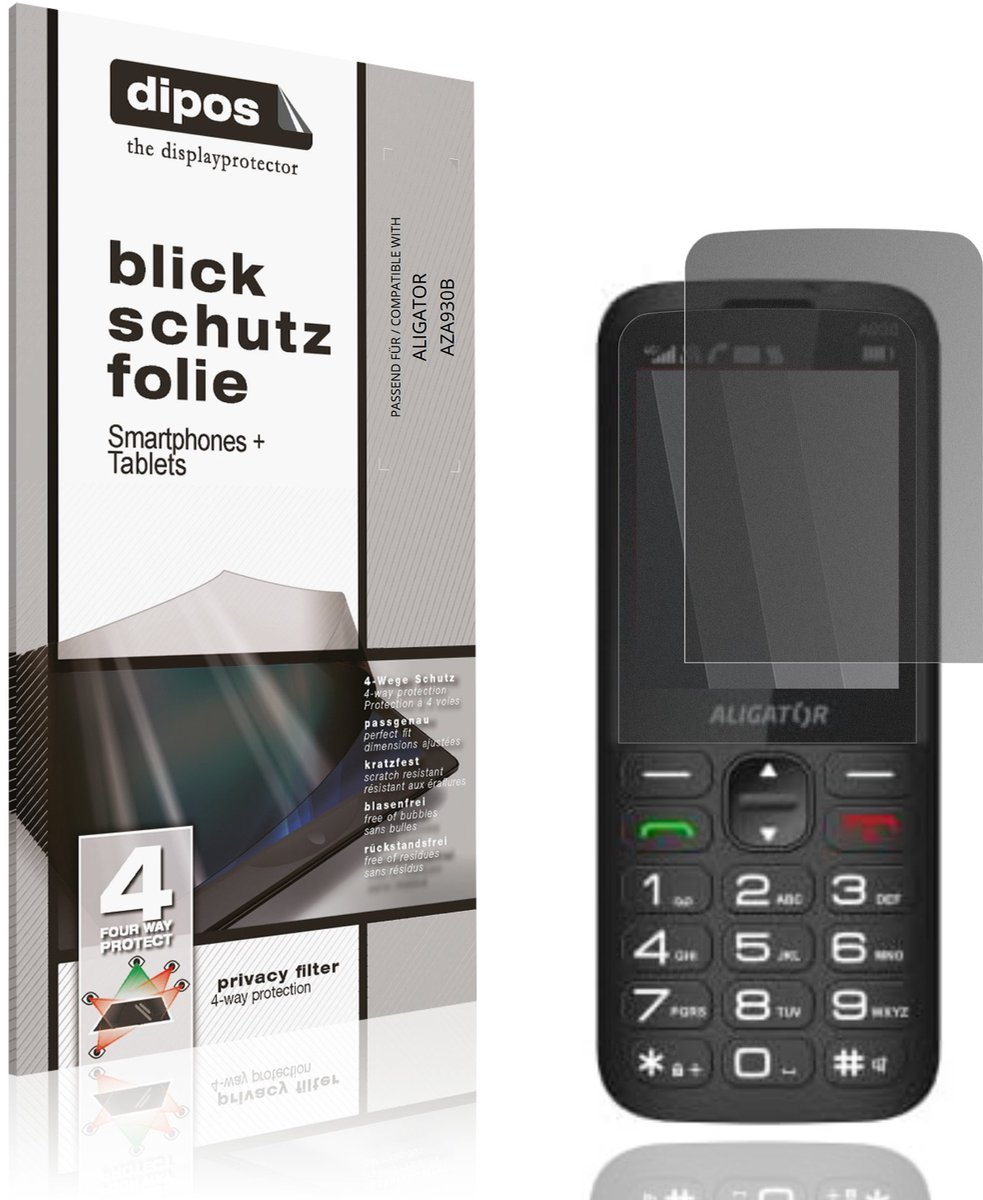 dipos – Matte Privacy Screenprotector geschikt voor ALIGATOR AZA930B | Anti-Spy Beschermfolie