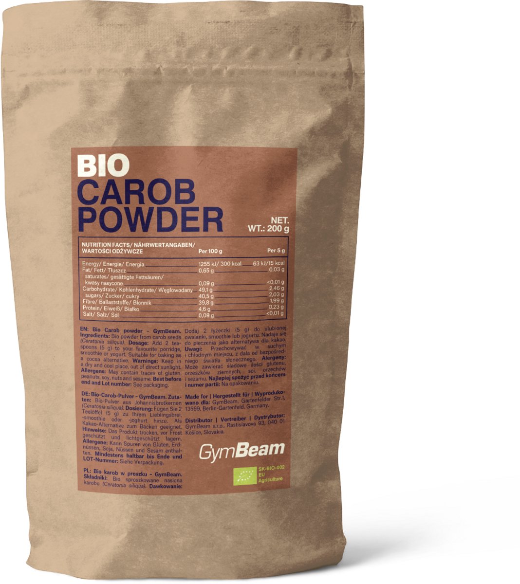 GymBeam BIO Johannesbroodpoeder 200 g