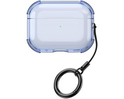 Mobigear Hoesje geschikt voor Apple AirPods Pro 3 Hoesje Flexibel TPU | Mobigear Crystal Clip - Blauw