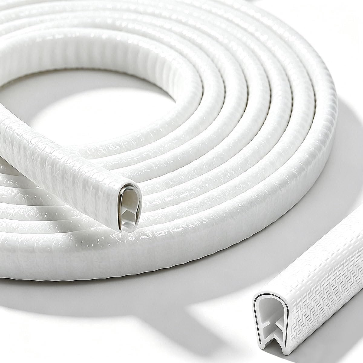 Randbescherming voor autodeur, 10 m, wit, klembereik, 1-3 mm, randbeschermingsprofiel, autodeurrandbescherming voor de bekleding van een scherpe rand, autodeur, randbeschermer voor