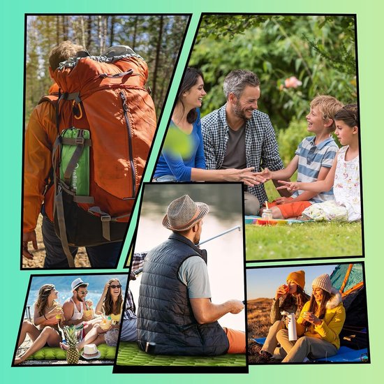 1 Persoon Camping Slaapmat met Kussen - Ingebouwde voetpomp, snel opblazen, licht en draagbaar voor reizen, kamperen, wandelen en trekking — afbeelding 5