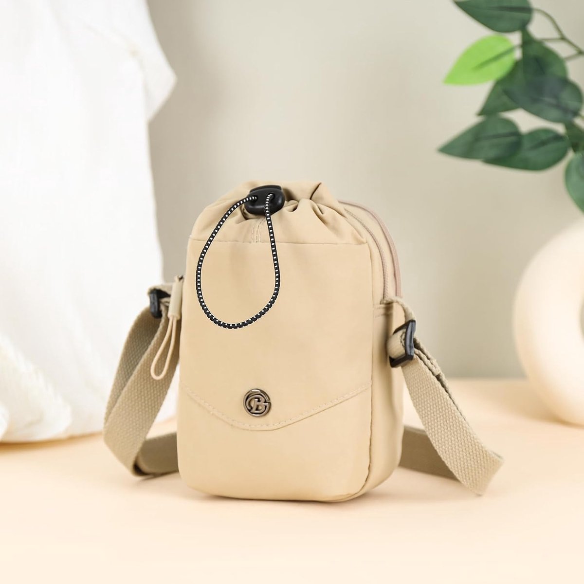 Handtas voor dames, nylon, schoudertas, kleine telefoontas, tas, heren, crossbody bag, waterdichte tassen met drinkbeker, opbergtas en verstelbare schouderriem