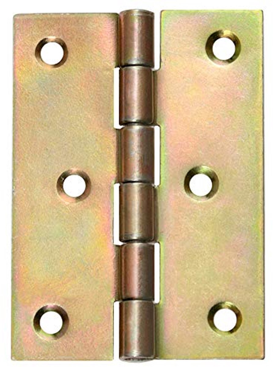 Scharnieren, medium breedte, gelamineerd, 80 x 60 mm, geel verzinkt