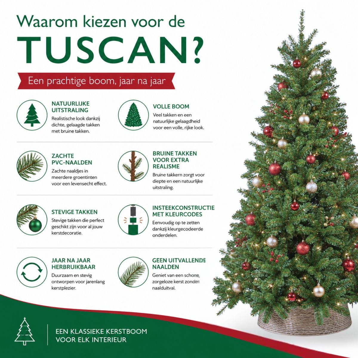 Bol.com Triumph Tree Tuscan Kunstkerstboom Groen TIPS 812 - Kerstversiering met Volle Uitstraling - Kunstboom van Softneedle PVC... aanbieding
