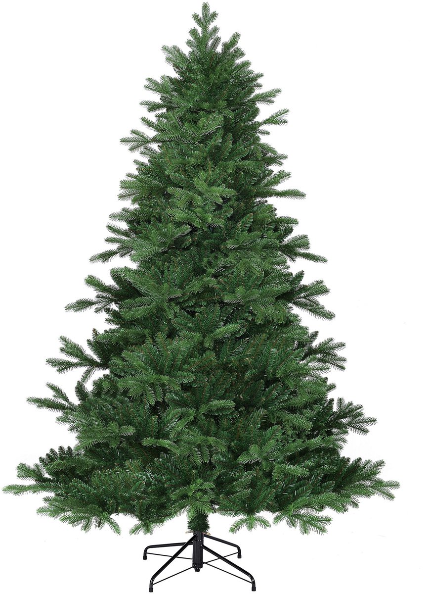 Black Box Trees Brampton Kunstkerstboom - Kerstversiering met Natuurgetrouwe Takstructuur en Scharnierconstructie - Kunstboom Rond Klassiek Model - H185 x Ø127 cm - Groen