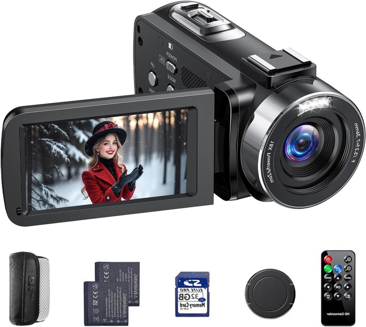 Videocamera 4K - 4K Camcorder - Video Opnemen - 42 Megapixel Sensor - 15.2 x 9.7 x 2 cm - Zwart