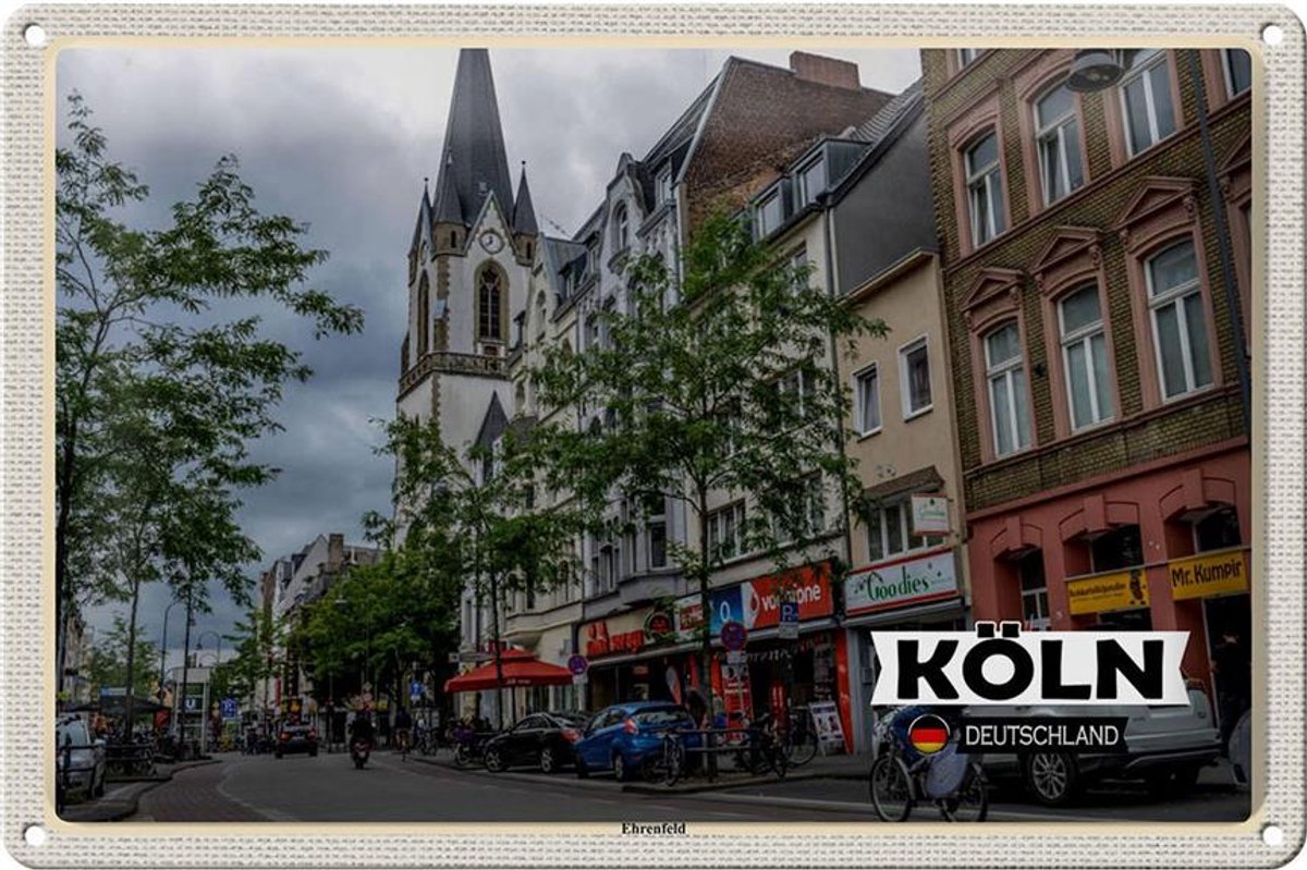 Blechschild Städte Köln Erhrenfeld Stadt Straße 30x20cm
