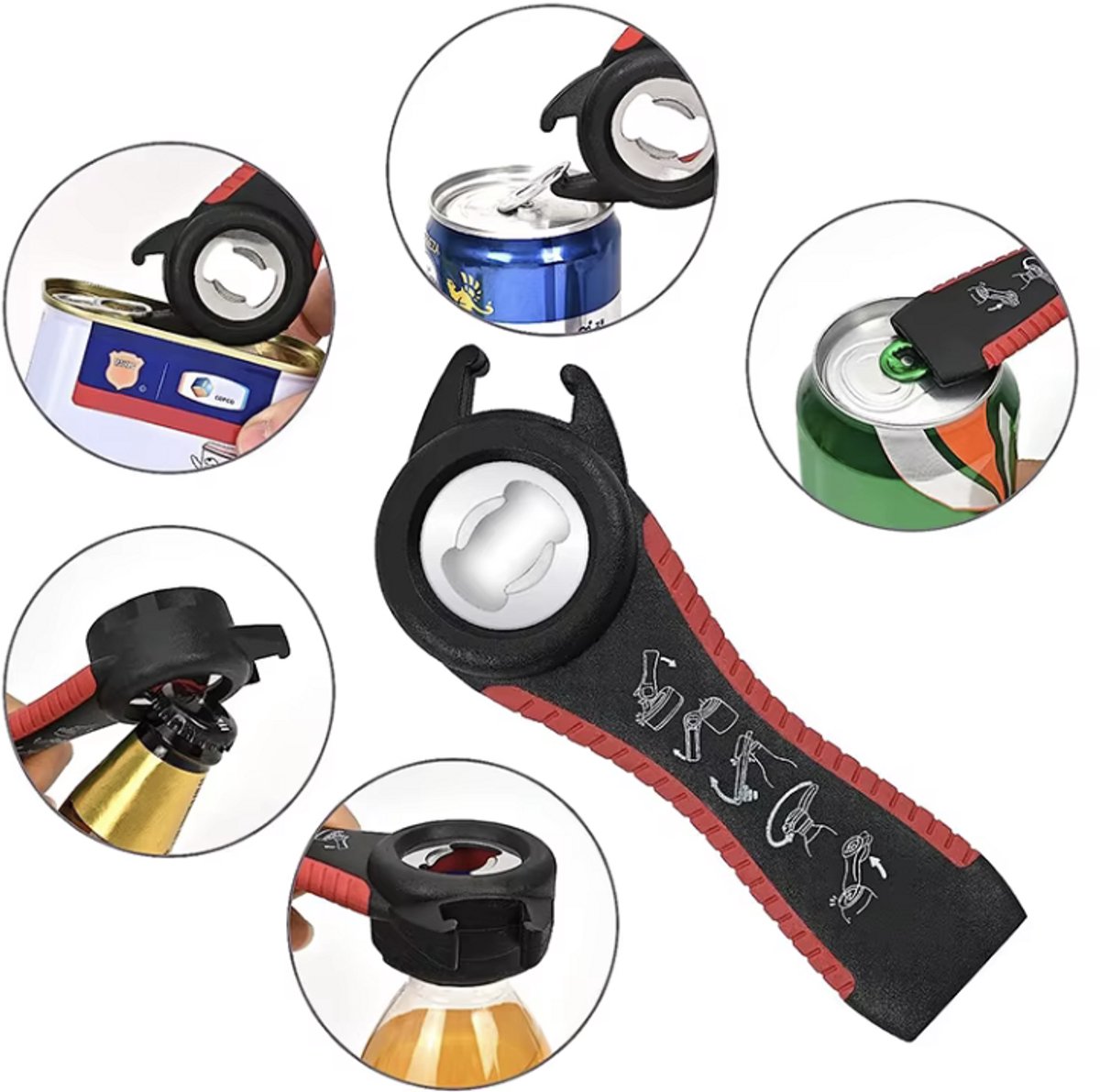 Multifunctionele opener - 5-in-1 flesopener - Opener - Fles opener - Blikopener - 1 stuk - CHPN