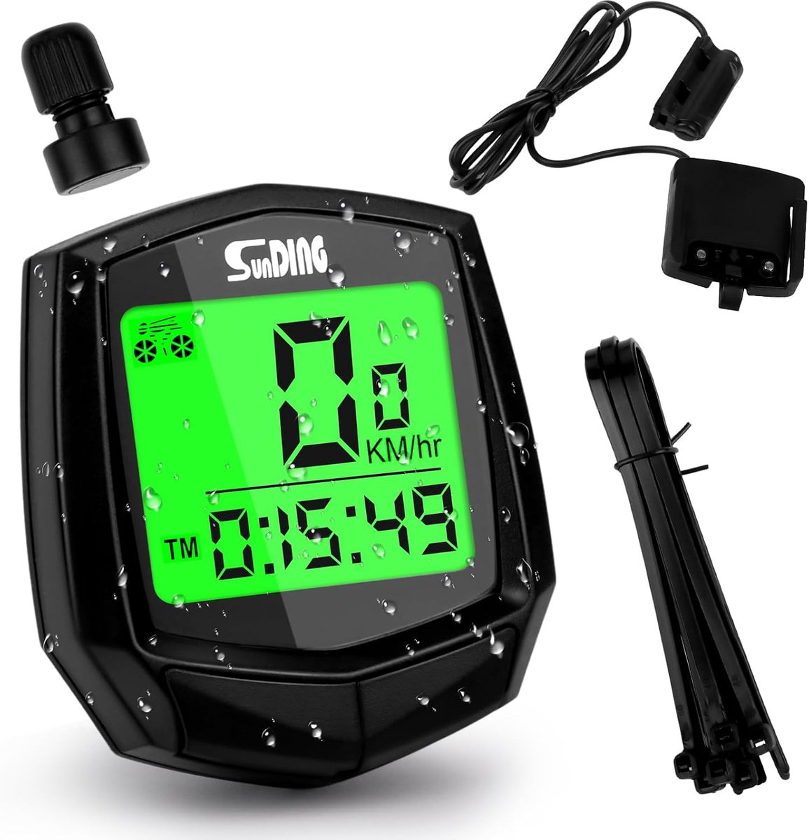 Digitale fietscomputer met 14 functies - IP54 waterdicht - lcd-HD-display - automatische kilometerteller - SnelShoppen