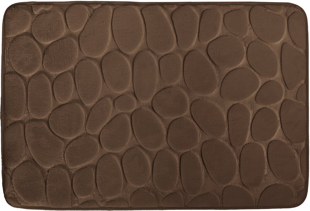 MSV Badmat met Antislip Onderzijde – Zachte Absorberend Badkamer Mat met Kiezelsteendesign