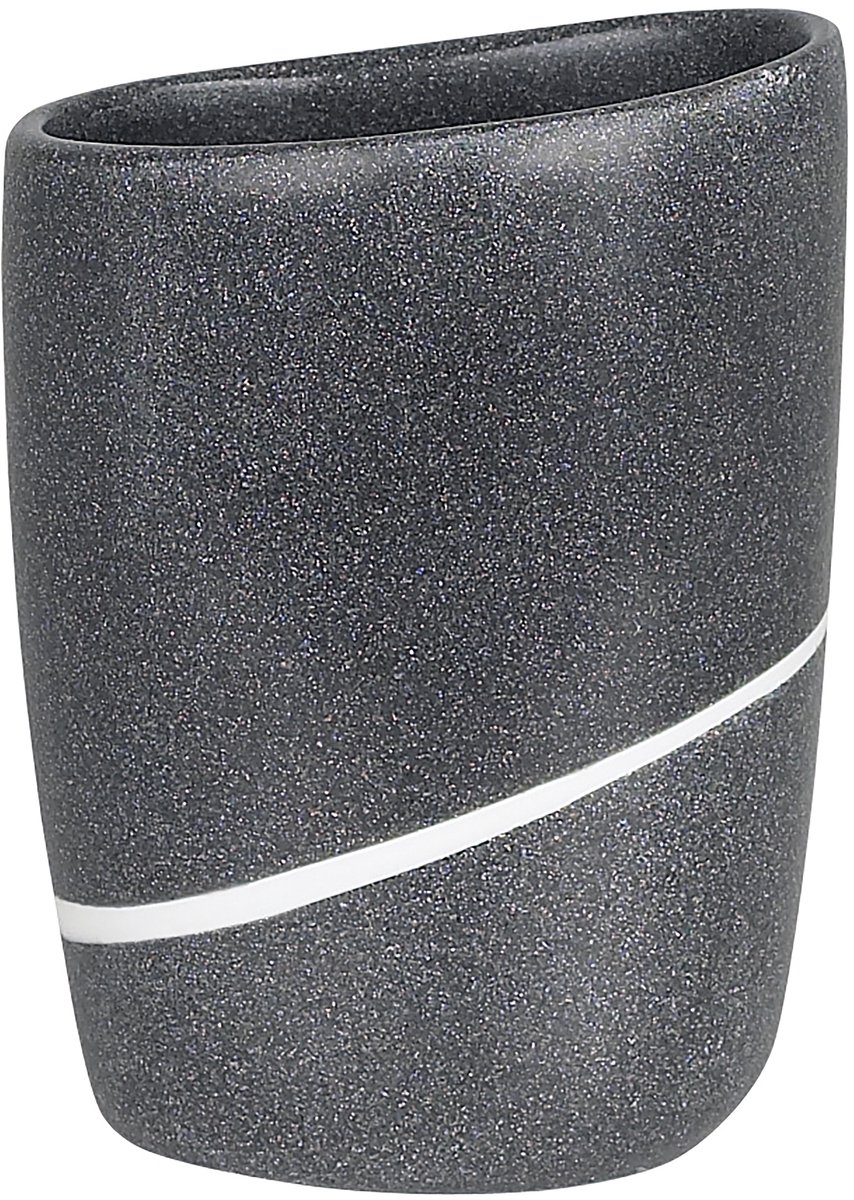 Spirella ETNA Tandenborstelhouder – Tumbler Badkamer Beker voor Tandenborstel Houder – Badkamer Accessoires – Grijs – 9,5 x 7 x 12,5 cm
